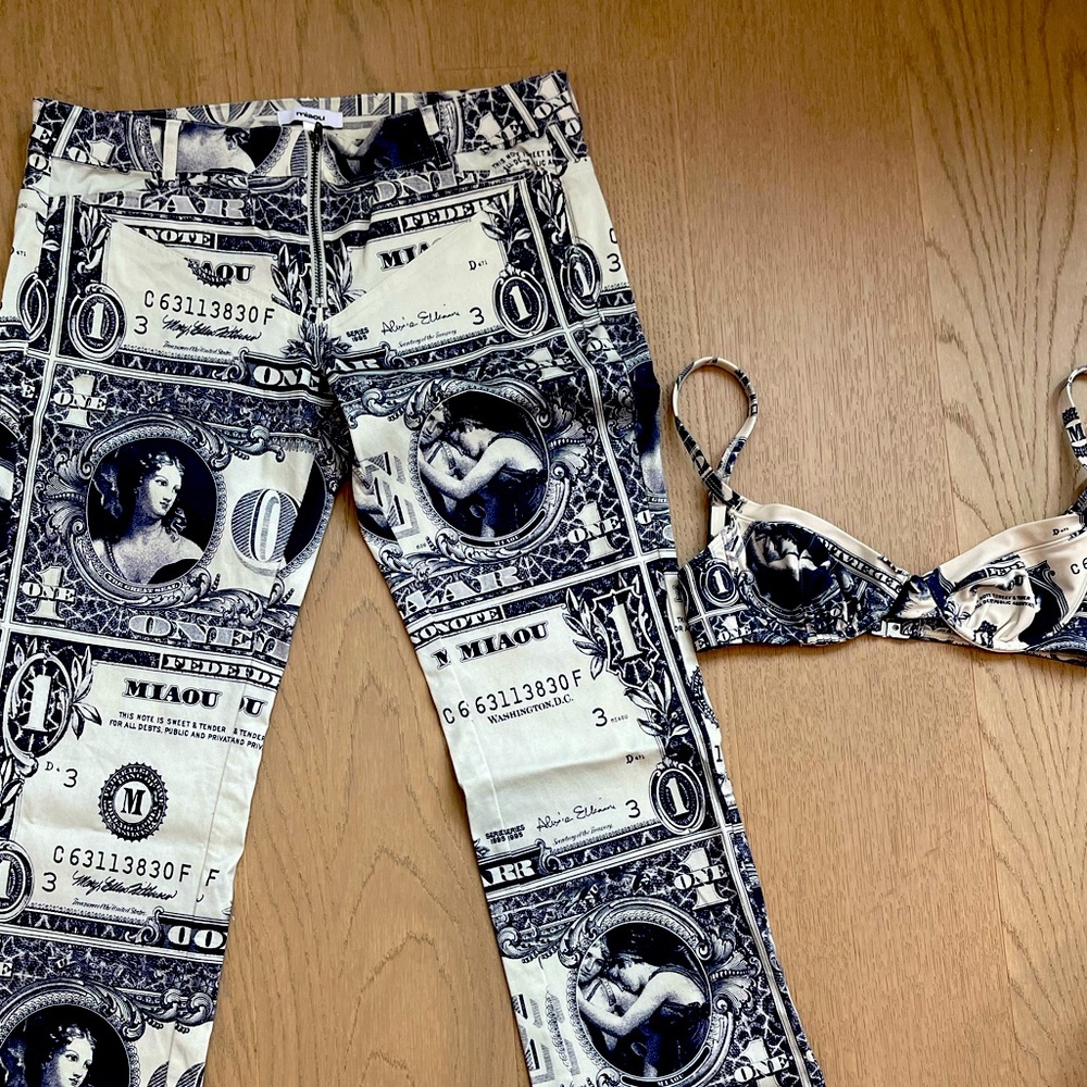 Miaou money jeans and bikini top like brand new sz small